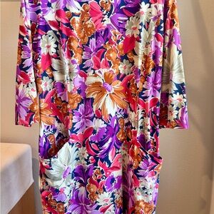 J. McLaughlin Floral Print Dress in Purple, Pink & Orange